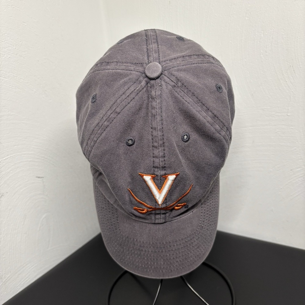University of Virginia Gray Baseball Cap Hat Unisex UVA Sz Small Blue Y2K Faded - Picture 5 of 7